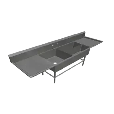 John Boos 3PBPS32244-2D30 Sink, (3) Three Compartment