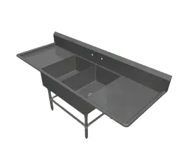 John Boos 42PB2028-2D24 Sink, (2) Two Compartment