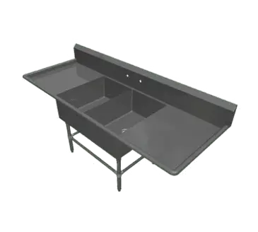 John Boos 42PB2028-2D30 Sink, (2) Two Compartment