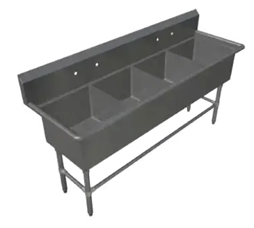 John Boos 44PB24 Sink, (4) Four Compartment