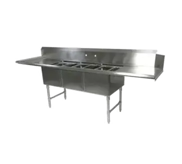 John Boos DT3B244-2D24L Dishtable, with Potsinks