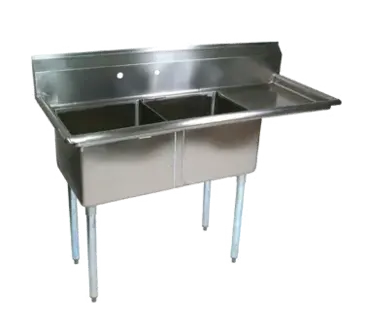 John Boos E2S8-24-14R24-X Sink, (2) Two Compartment