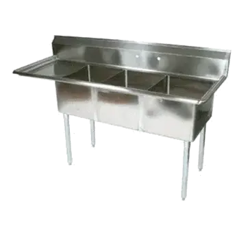 John Boos E3S8-1014-10L15-X Sink, (3) Three Compartment