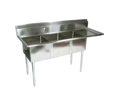 John Boos E3S8-1014-10R15-X Sink, (3) Three Compartment