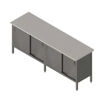 John Boos EBSS6-2484 Work Table, Cabinet Base Sliding Doors