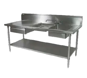 John Boos EPT6R10-DL2B-72R-X Work Table, with Prep Sink(s)