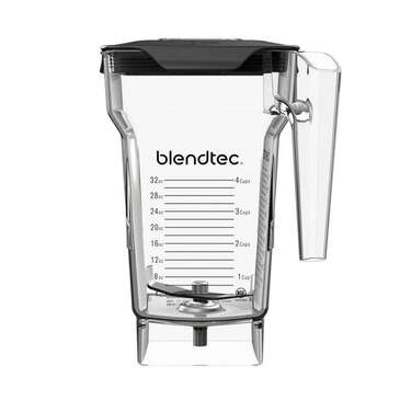 JOHNSON PIKE AND ASSOC. * Four Side Jar, 75oz, Black, Plastic, Stainless Steel Blades, With Lid,  Blendtec 40-609-61