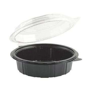 JOHNSON SALES Hinged Food Container, 26 oz, Black, Polyethylene, Microwavable (100/Case) Anchor Packaging GC750D