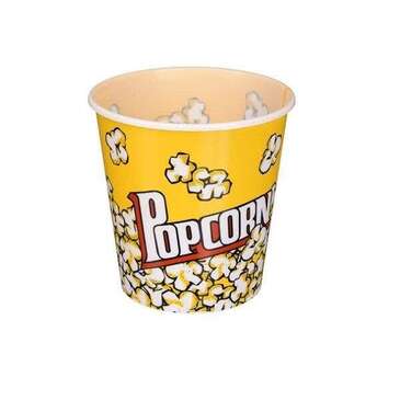 KOLE IMPORTERS Popcorn Bucket, 91 oz, Yellow/Red, Plastic, Large, Kole GC791
