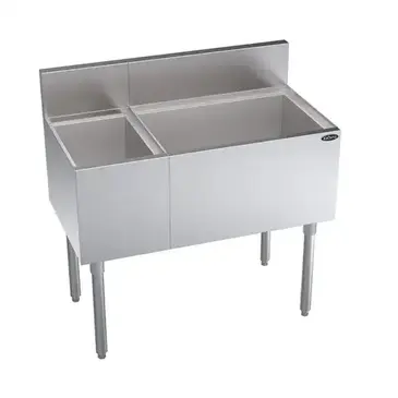 Krowne Metal KR19-M36R-10 Underbar Ice Bin/Cocktail Station, Bottle Well Bin