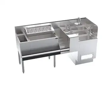 Krowne Metal KR24-TCS66D Underbar Ice Bin/Cocktail Station, Bottle Well Bin