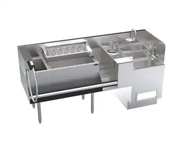 Krowne Metal KR24-TCS70A-10 Underbar Ice Bin/Cocktail Station, Bottle Well Bin