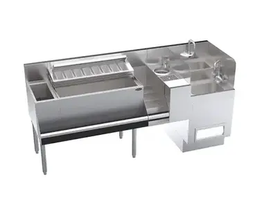 Krowne Metal KR24-TCS72E Underbar Ice Bin/Cocktail Station, Bottle Well Bin