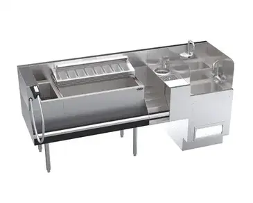 Krowne Metal KR24-TCS76B-10 Underbar Ice Bin/Cocktail Station, Bottle Well Bin