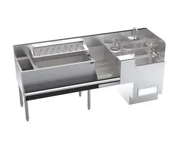 Krowne Metal KR24-TCS76F Underbar Ice Bin/Cocktail Station, Bottle Well Bin