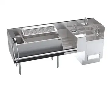 Krowne Metal KR24-TCS80C-10 Underbar Ice Bin/Cocktail Station, Bottle Well Bin