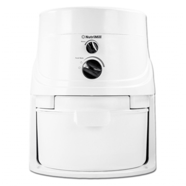 L'EQUIP Wheat Grinder, 12 Cup, White, Stainless Steel Milling Heads, Nutrimill 760200