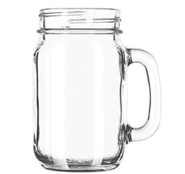 LIBBEY GLASS Drinking Jar, 16-1/2 oz., Plain Panels, (12/Case) Libbey 97084