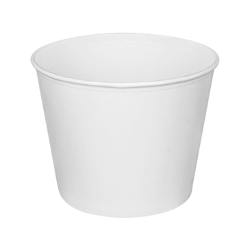 LOLLICUP Food Bucket, 130 oz, White, Paper, W / Lid, (125/Case), Karat C-FB130W-B
