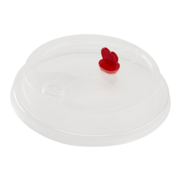 Sipper Dome Lid, Clear, Plastic, W/Red Stopper, For 24 OZ Tall Premium PP Cup, LOLC-TPPLC