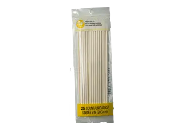 Lollipop Treat Sticks, 8 In., White, 25 Ct., Wilton 1912-9320