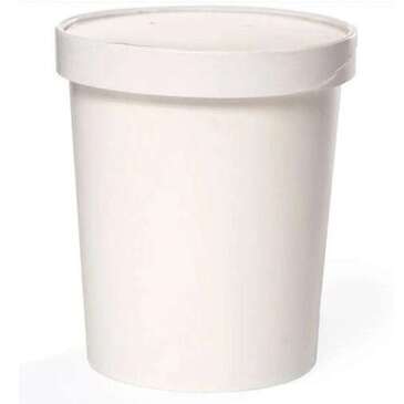 MACS IMPORTS INC. Food Container, 16 oz, White, Paper, With Lid, (25/Sleeve) Mac's Imports KH16A