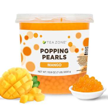 LOLLICUP Mango Popping Pearls, 7lbs, Orange, (4/Case), Tea Zone B2051