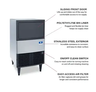 Manitowoc UDE0065A Ice Maker With Bin, Cube-Style