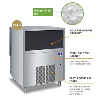 Manitowoc UNK0300AZ Ice Maker with Bin, Nugget-Style