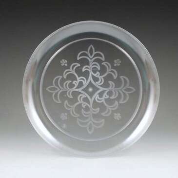 MARYLAND PLASTICS Plate, Round, 7-1/4", Clear, Sovereign Etched (25/Pk) MARYLAND PLASTICS MPLMPI0705