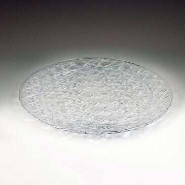 MARYLAND PLASTICS Tray, 13 1/4", Clear, Plastic, Crystal Cut, Round, Maryland MPI0906