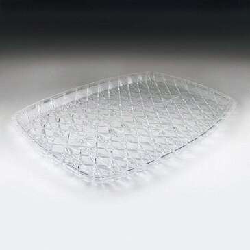 MARYLAND PLASTICS Tray, 18 X 12, Clear, Plastic, Rectangular, Crystal Cut Maryland Plastics MPI1812