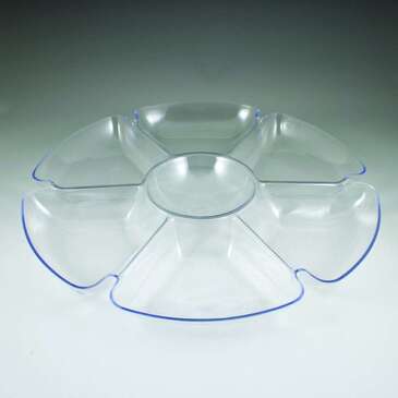 MARYLAND PLASTICS Compartment Tray, 16-3/8", Clear, Plastic, Round, Maryland MPI6664