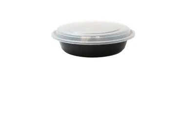 Microwaveable Container, 48oz, Black, Polypropylene, Round, With Lid, (150/Case)  Arvesta MWCR-48