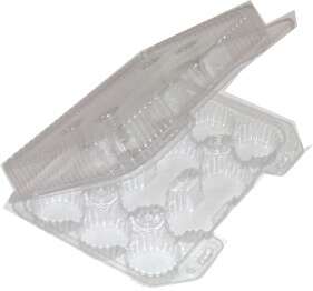 WNA Muffin Container, 1 oz. 12-Cup, Clear, Hinged, Mini, (500/Case), WNA 2200