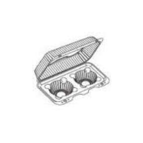 WNA Muffin Container, 2-Cup, Clear, Hinged, (250/Case), WNA 2126