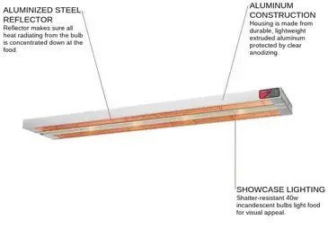 NEMCO 6155-60-DL-208 Heat Lamp, Strip Type