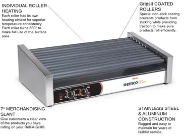 NEMCO 8027SX-SLT Hot Dog Grill