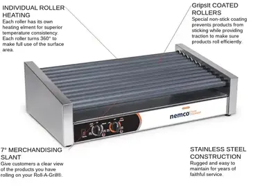 NEMCO 8033SX-SLT Hot Dog Grill