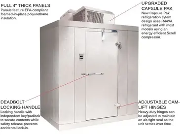 Nor-Lake KLB74612-C Walk In Cooler, Modular, Self-Contained