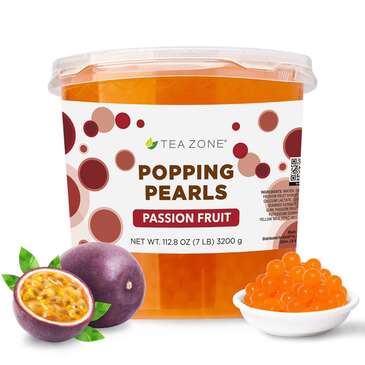 LOLLICUP Passion Fruit Popping Pearls, 7lbs, Orange, Lollicup B2055 