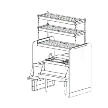 Perlick PTS42L-LF Underbar Ice Bin/Cocktail Station, Pass-Thru Combo