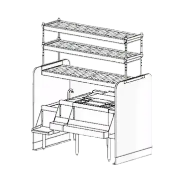 Perlick PTS54L-LF Underbar Ice Bin/Cocktail Station, Pass-Thru Combo