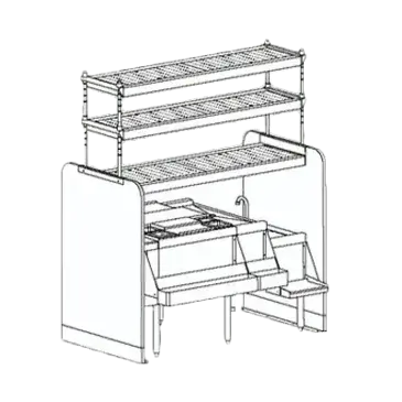 Perlick PTS54R-LF Underbar Ice Bin/Cocktail Station, Pass-Thru Combo