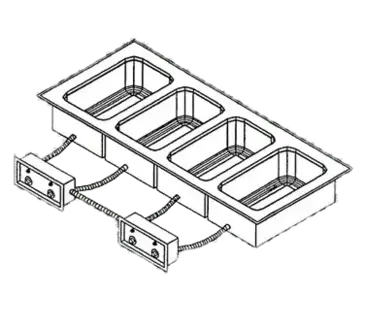 Piper MD-4DM Hot Food Well Unit, Drop-In, Electric