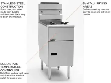 Pitco SE14TS-1FD Fryer, Electric, Floor Model, Split Pot