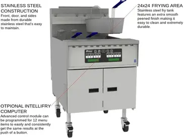 Pitco SGM24 Fryer, Gas, Floor Model, Full Pot