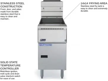 Pitco SSH55 Fryer, Gas, Floor Model, Full Pot