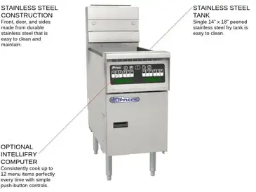 Pitco SSH60 Fryer, Gas, Floor Model, Full Pot