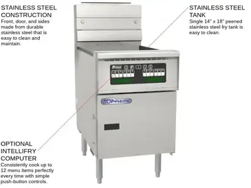 Pitco SSH60W-1FD Fryer, Gas, Floor Model, Full Pot